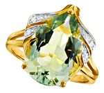 Damesring met groene amethist 