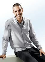 Cardigan in 3 kleuren met V-hals ZILVERGRIJS GEM&Ecirc;LEERD