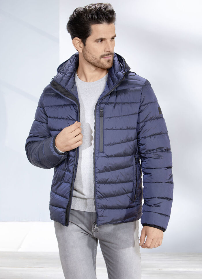 Gewatteerd kort jasje van “New Canadian” DONKERBLAUW