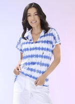 Poloshirt met zilverkleurige glansdruk 