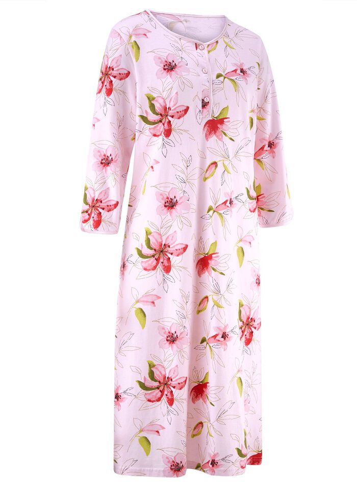 Twee-pack nachtjaponnen, 3/4-mouwen met knoopsluiting 