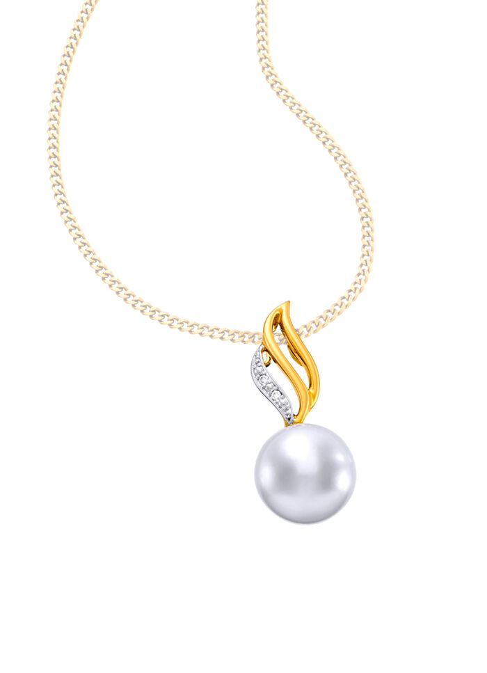 Kettinghanger met zoetwaterparels en diamanten 