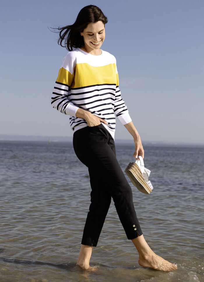 Broek met decoratieve knopen ZWART