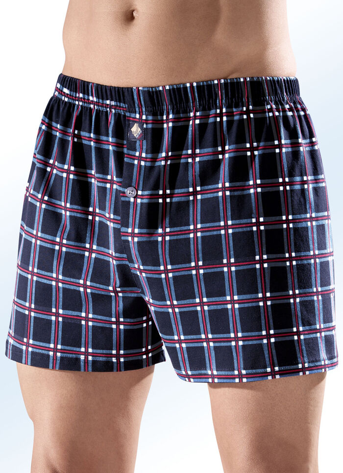 Pak van vier boxershorts met ruitjesmotief 