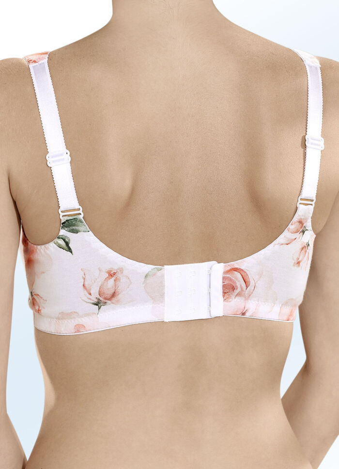 Witte bh met een harmonieus bloemdessin 