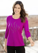 Shirt met 3/4-mouwen in 3 kleuren 
