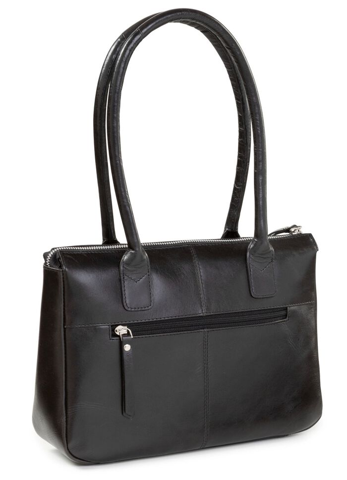 Laurina, tas, dames, van leer ZWART