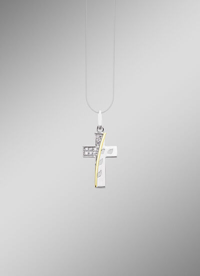 Populaire kruishanger met synthetische zirkonia 