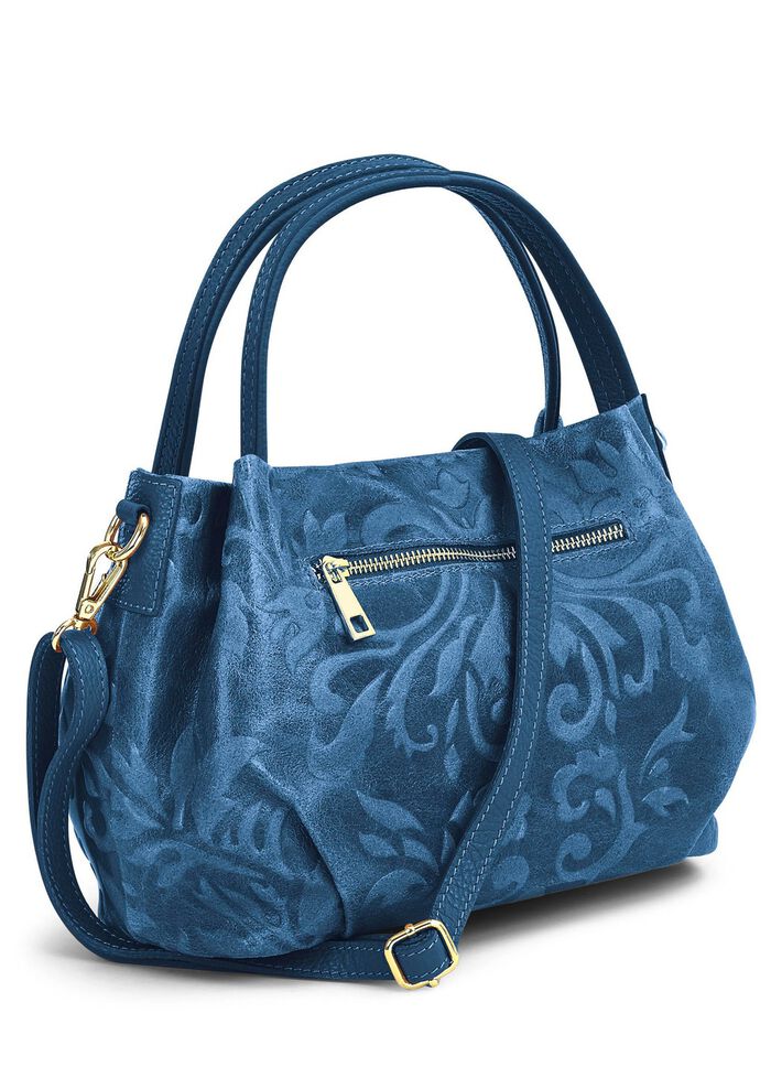 Laurina tas met elegant reli&euml;f BLAUW