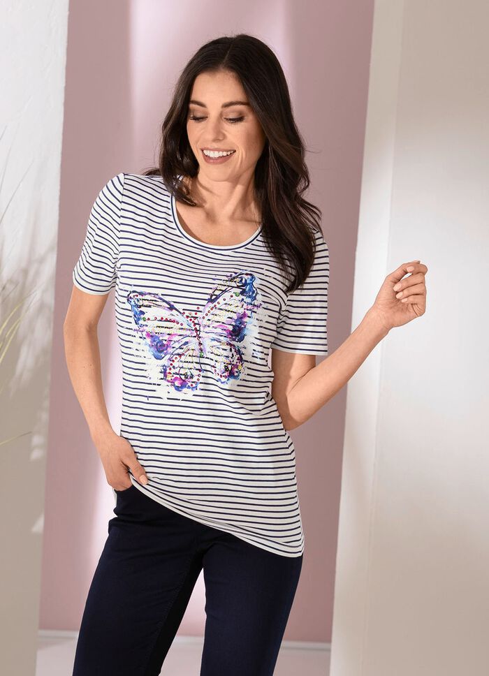 Shirt met decoratieve vlinderprint 