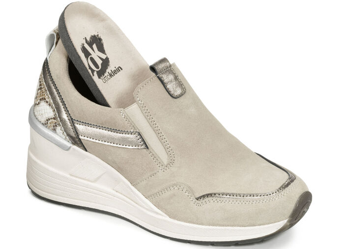 Slippers gemaakt van rundsuède BEIGE