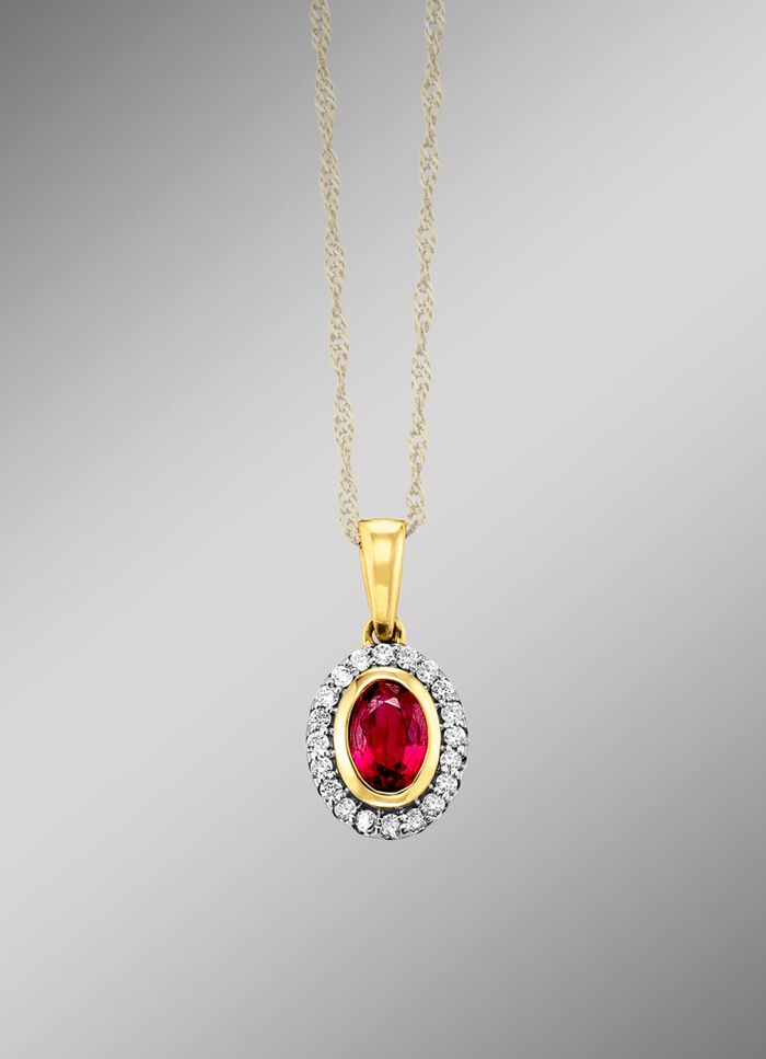 Hanger met echte robijn 