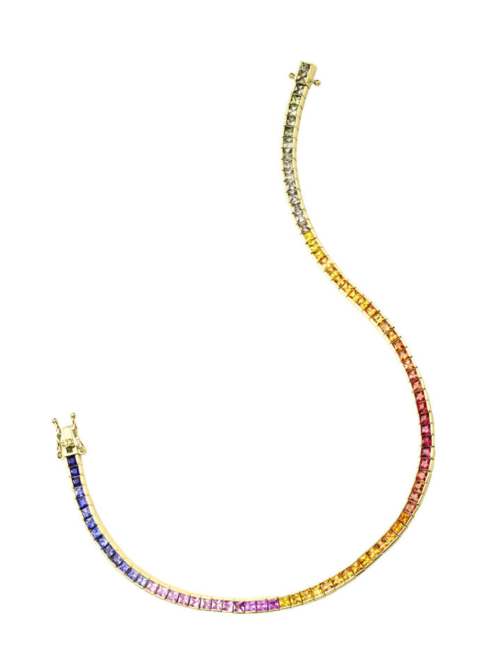 Hoogwaardige armband met echte saffieren in veelkleurig 