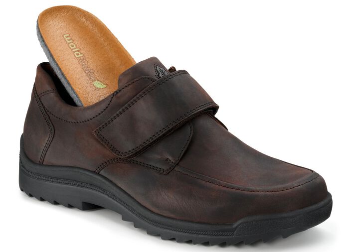 Waldl&auml;ufer klittenbandschoen gemaakt van hoogwaardig leer MOKKA