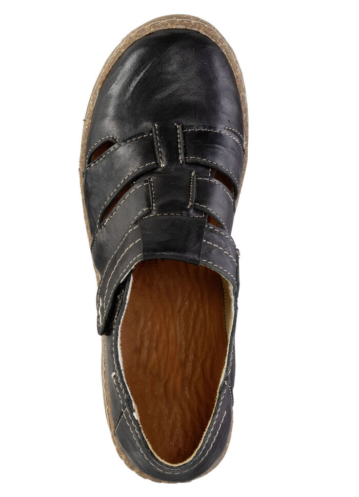 ELENA EDEN pantoffels met een gerimpelde structuur ZWART