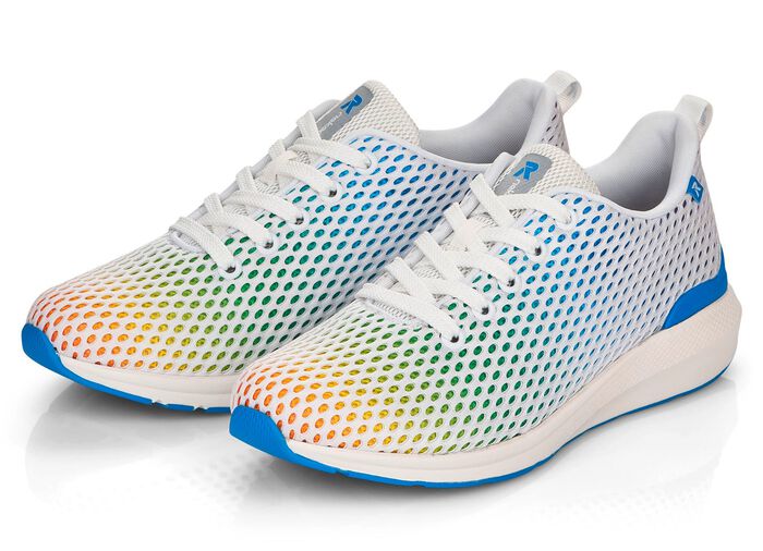 Rieker sneakers met regenboog kleurverloop WIT-MULTICOLOR