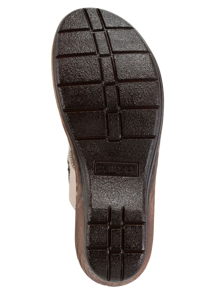 Muiltjes van ELENA EDEN met een subtiele gekreukelde structuur TAUPE-MARINEBLAUW-WIT