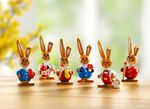 Houten konijntjes, set van 6 MULTICOLOR