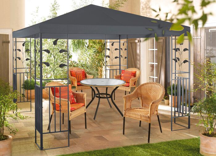 Paviljoen Lukas met gepoedercoat stalen frame GRIJS