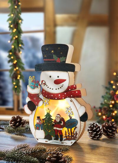 Verlichte sneeuwpop met timerfunctie 