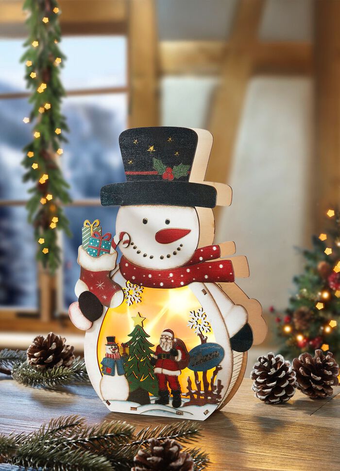 Verlichte sneeuwpop met timerfunctie 