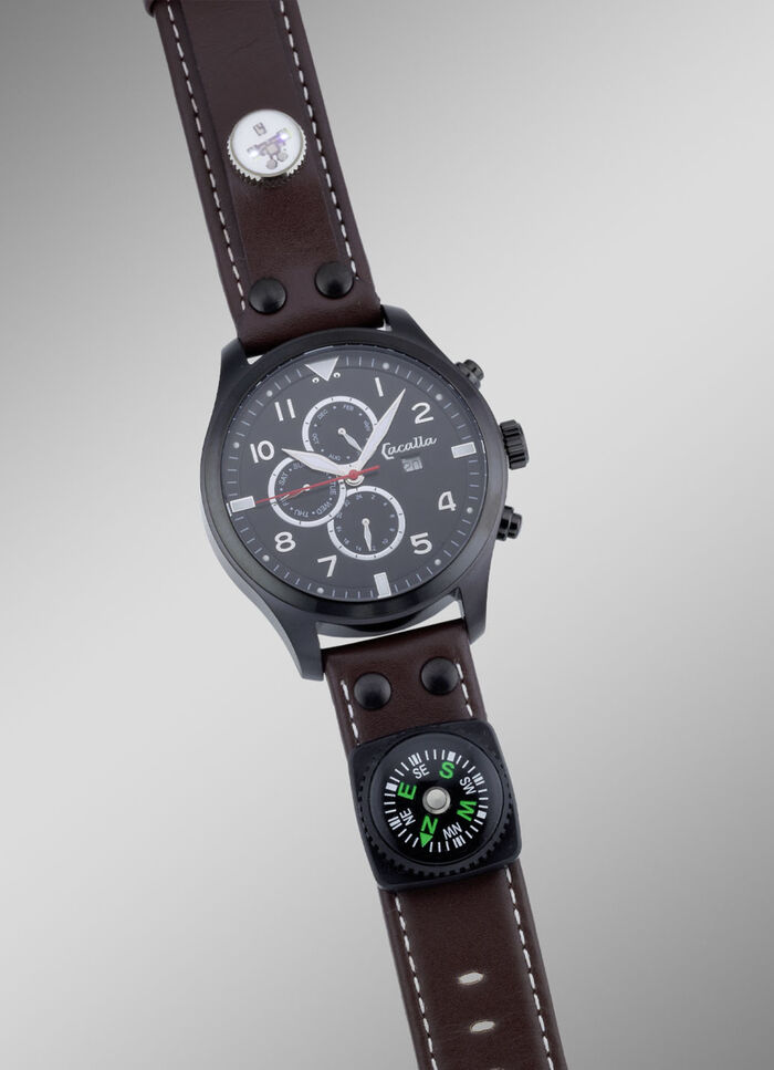 Sportief outdoor herenhorloge met LED-zaklamp 