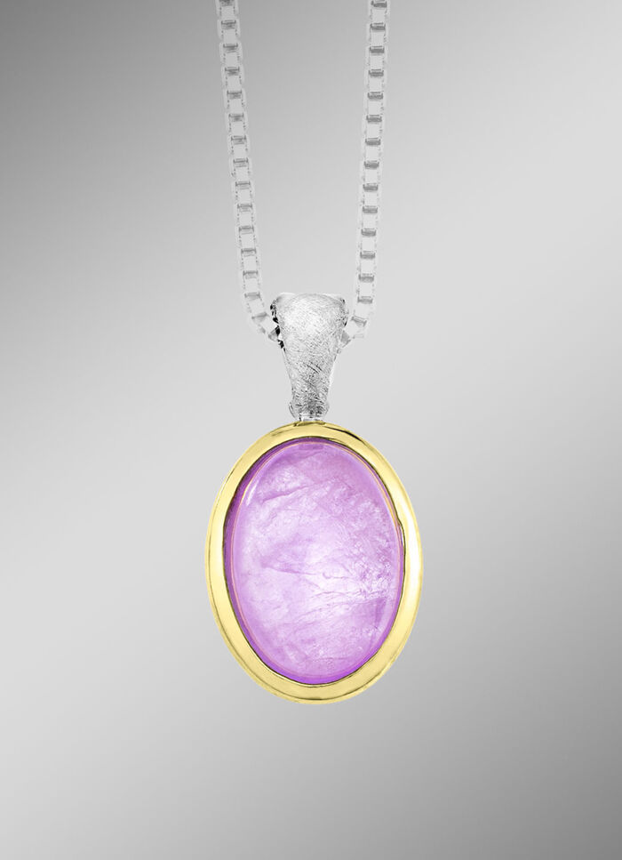 Bicolor hanger met melkachtige kunziet 