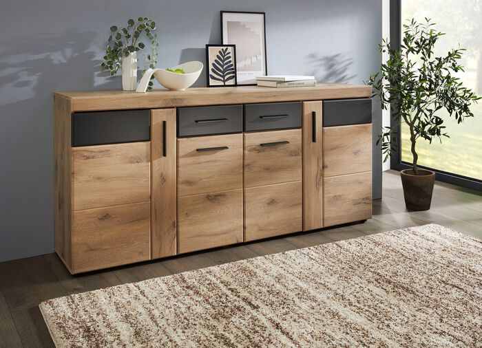 Ladekast met antracietkleurige elementen 