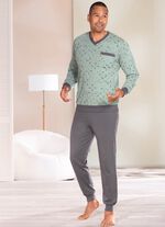 Twee-pack pyjama's met V-hals en omslagranden 