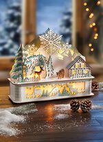 Verlichte houten decoratie 