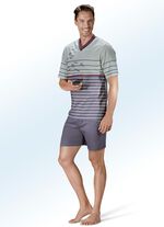 Shortys, pak van twee, met V-hals en gedrukte ringvorm 