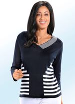 Trui met decoratieve V-hals 