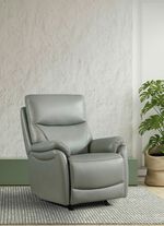 Tv-fauteuil van leer met XXL-zitcomfort en sta-op-hulp GRIJS