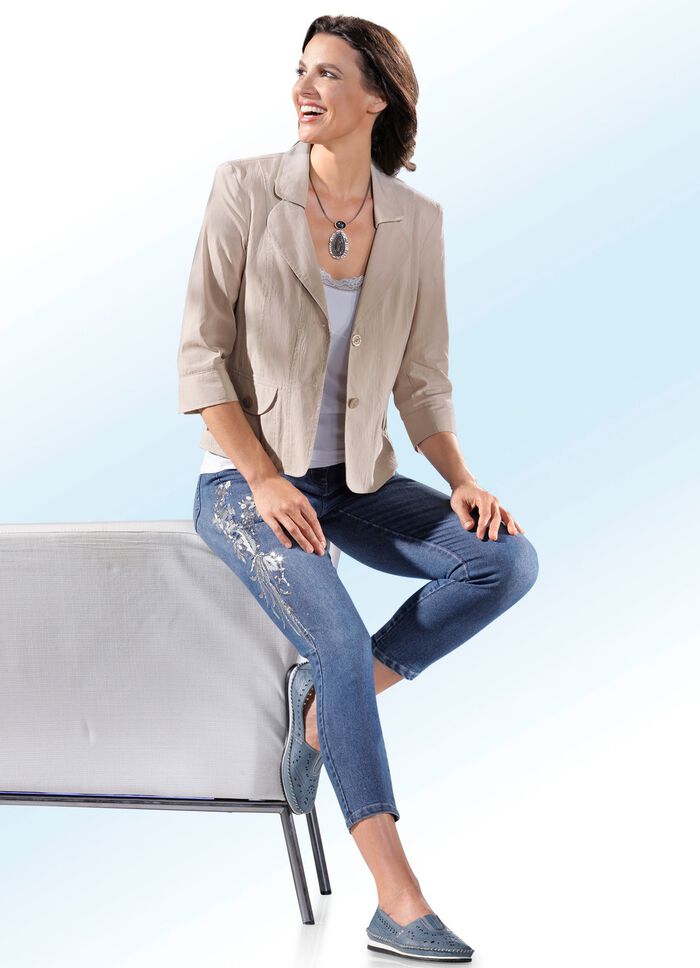 Goed te combineren blouseblazer in 4 kleuren ZAND