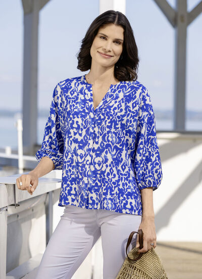 Blouse met overhemdkraag 