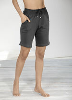 Bermuda met elastische tailleband rondom ANTRACIET