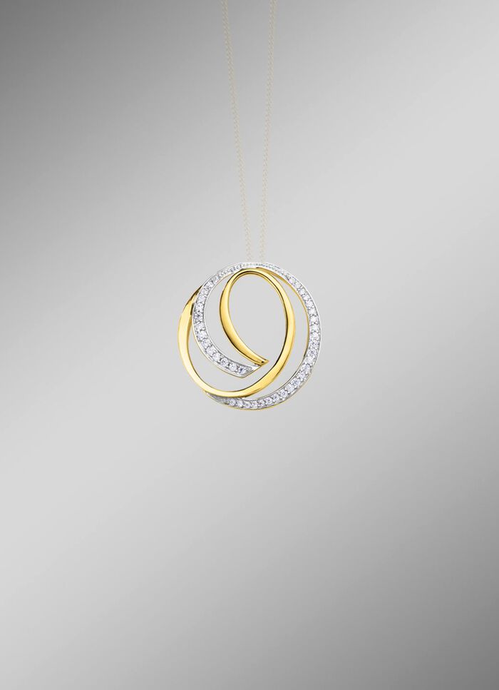 Hanger in tweekleurig met zirkonia 