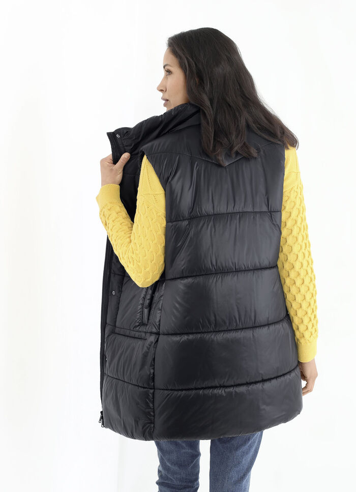 Functioneel lang vest met 2-wegritssluiting 