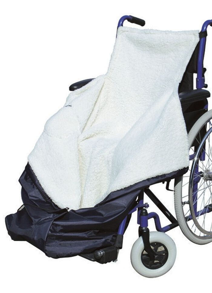 Warmtezak voor de rolstoel BLAUW/WIT