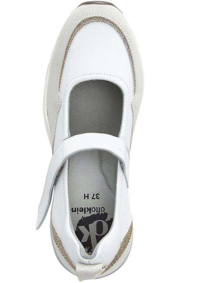 ELENA EDEN clipschoen met glitterinzetstukken WIT-IJSGRIJS