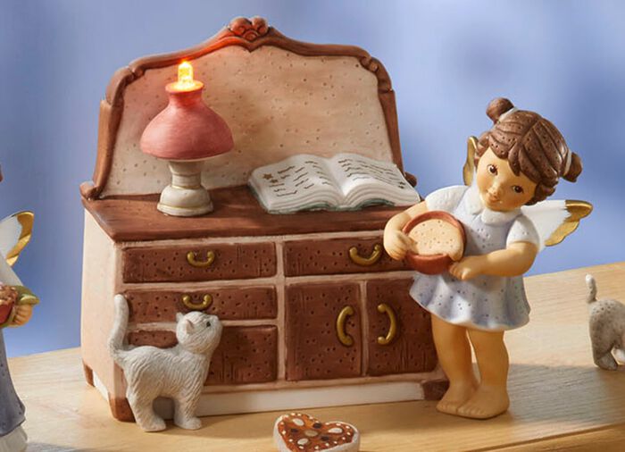 Porseleinen peperkoek baktafereel BLAUWBRUIN