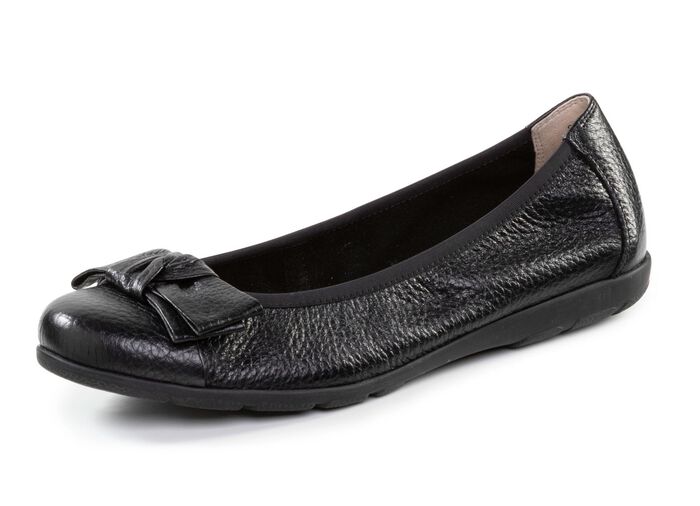 Caprice, chique damesballerina&#39;s, breedte G, met elastische band ZWART