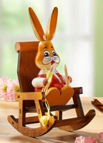 Konijnen in een schommelstoel 