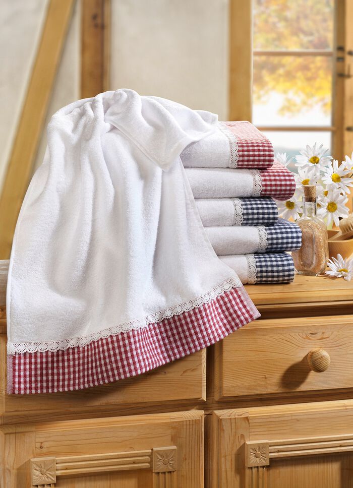 Set badhanddoeken met jacquard-boorden 