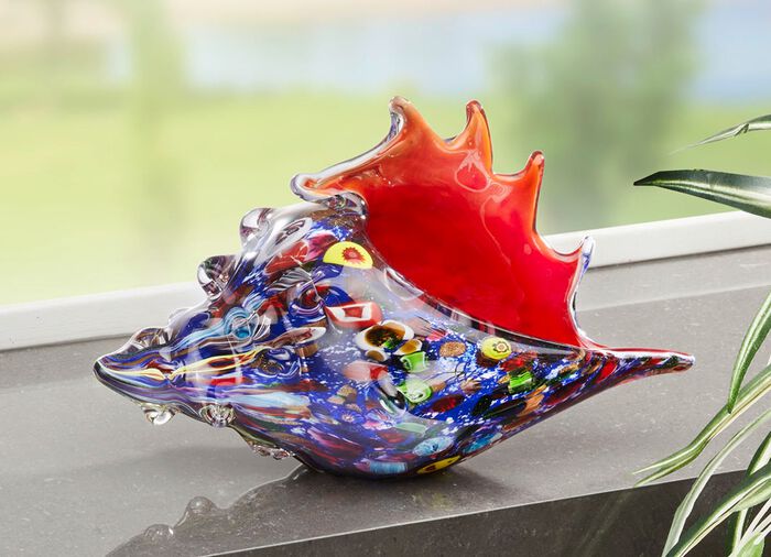 Kleurrijke glazen figuren BLAUW-ROOD