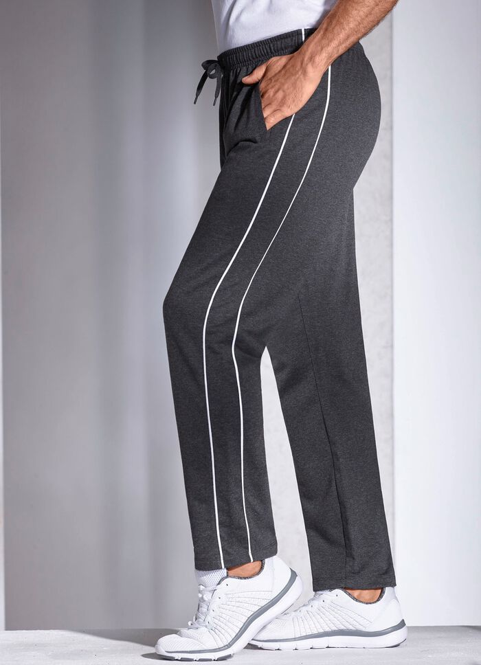 Vrijetijdsbroek met zijbies ANTHRAZIT MELIERT