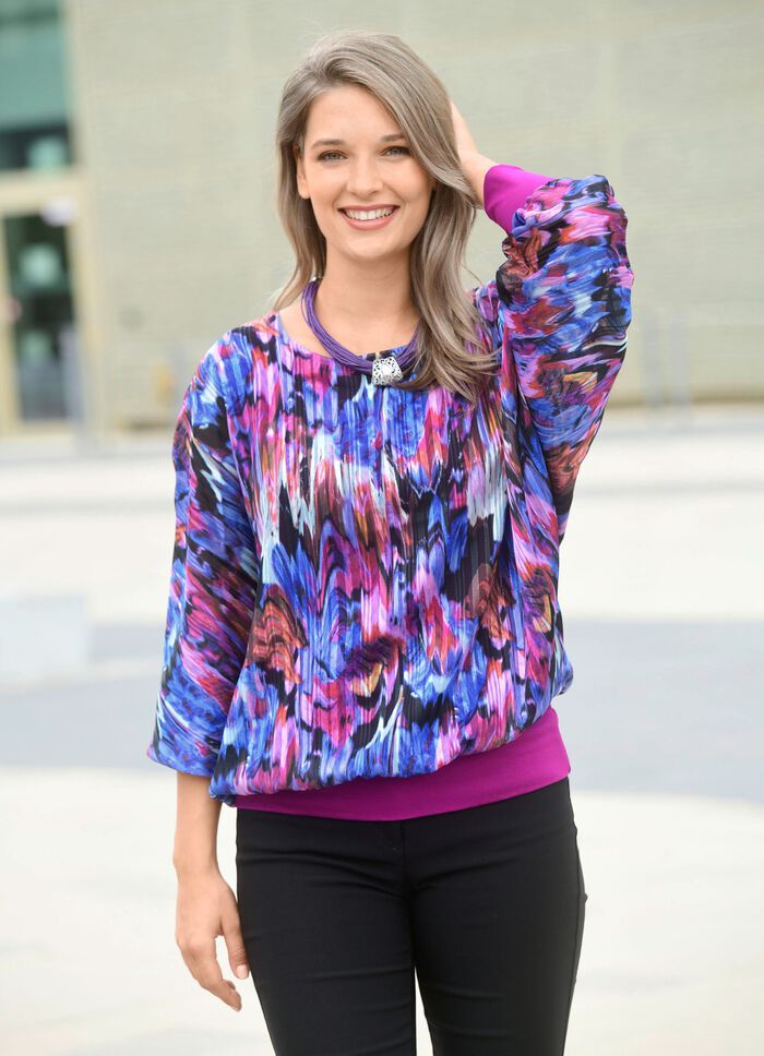 Poncho tuniek met ge&iuml;ntegreerde top 