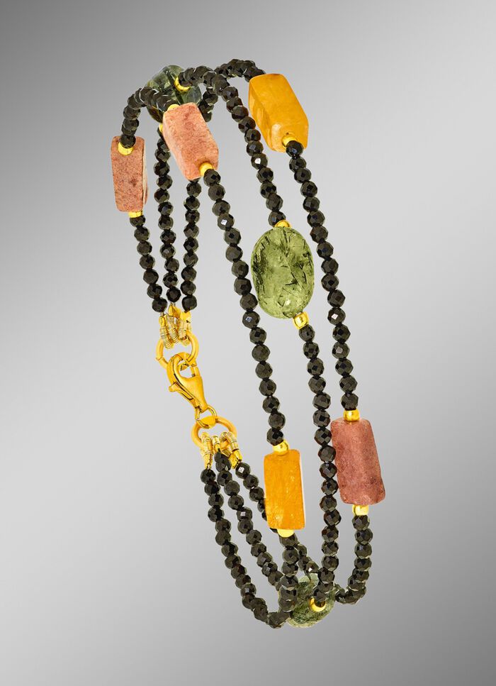 3-rijige armband met echte aventurijn 