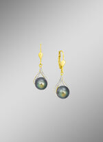 Kostbare oorbellen met Tahiti-cultuurparels en diamanten