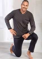 V-hals pyjama met open manchetten 